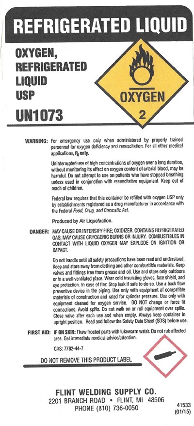 LIQUID LABEL - Flint WS Oxygen LOX